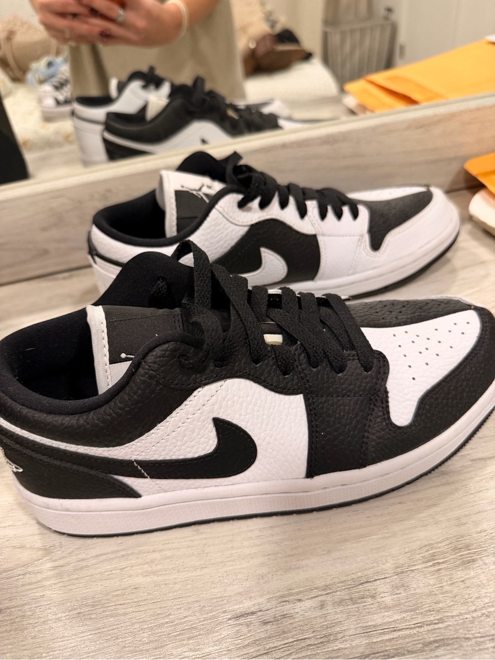 Jordan Low-Top Black and White Leather Sneakers